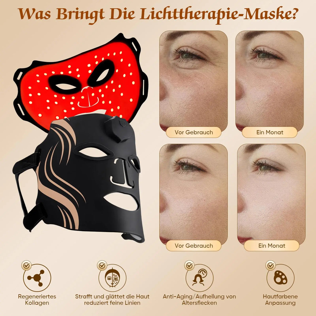 UBilli LED Silicone Face Mask Targeted Light Therapy Anti Aging
