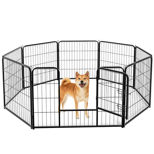 JHK Metal Folding Dog Playpen Portable Pet Exercise Fence