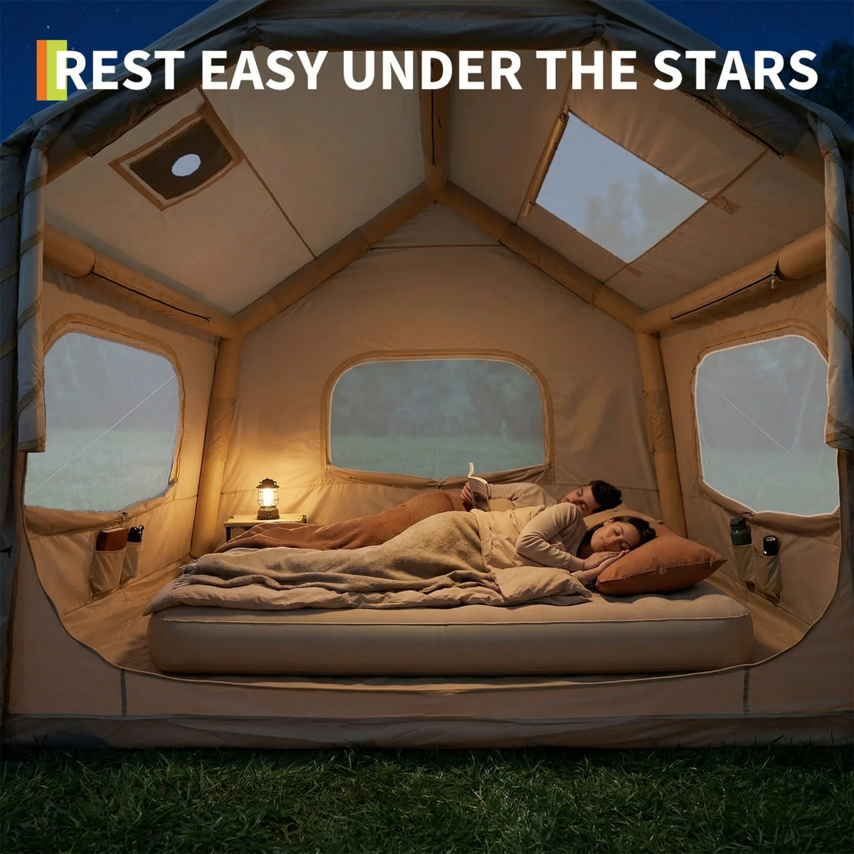 HiMISS Inflatable Camping Tent Outdoor Family Weather Resistant Shelter