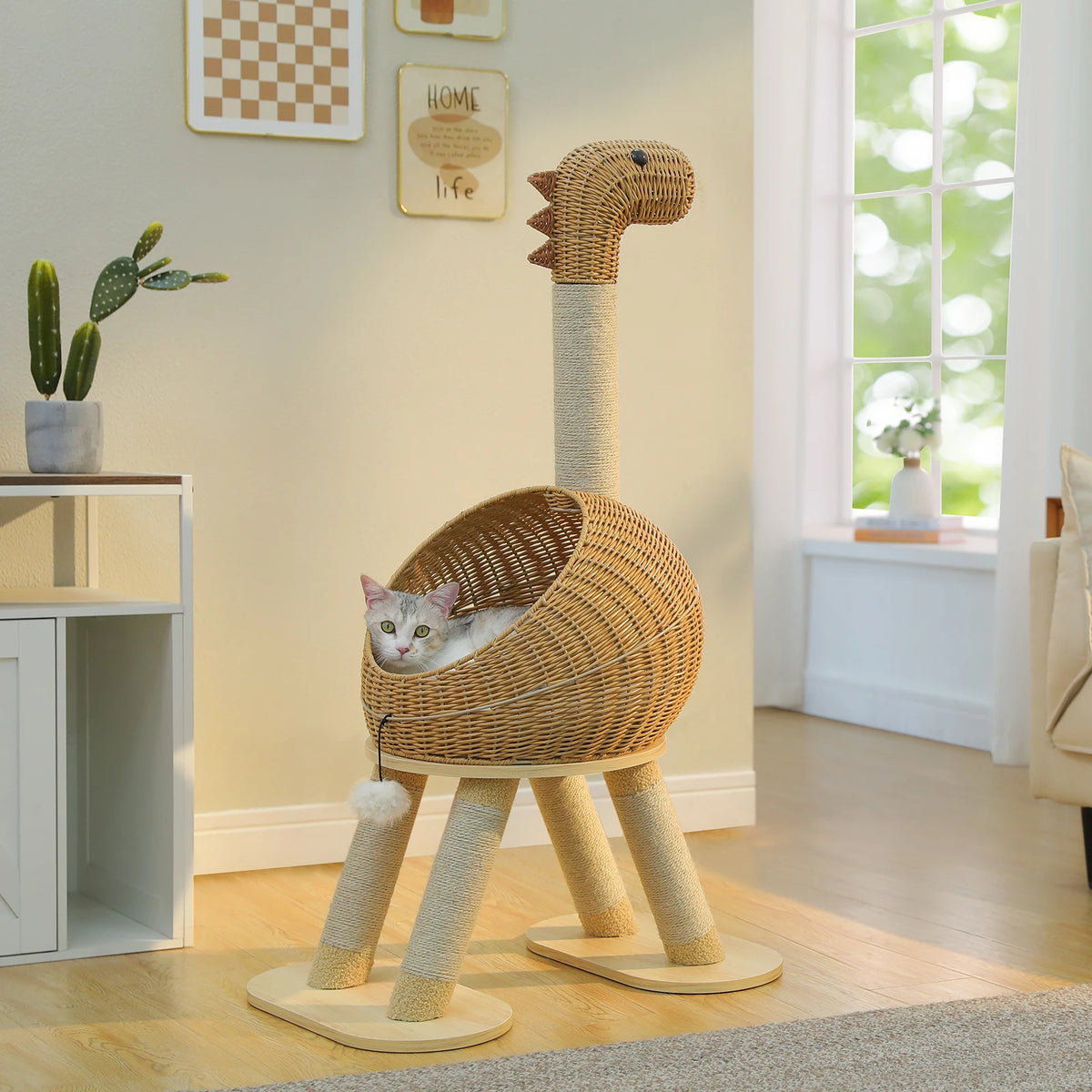 PAWZ Road Dinosaur Cat Tree Tower With Sisal Scratching Post