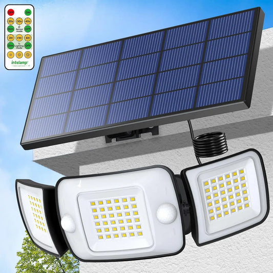 Intelamp Outdoor Solar Led Wall Light With Dual Motion Sensor