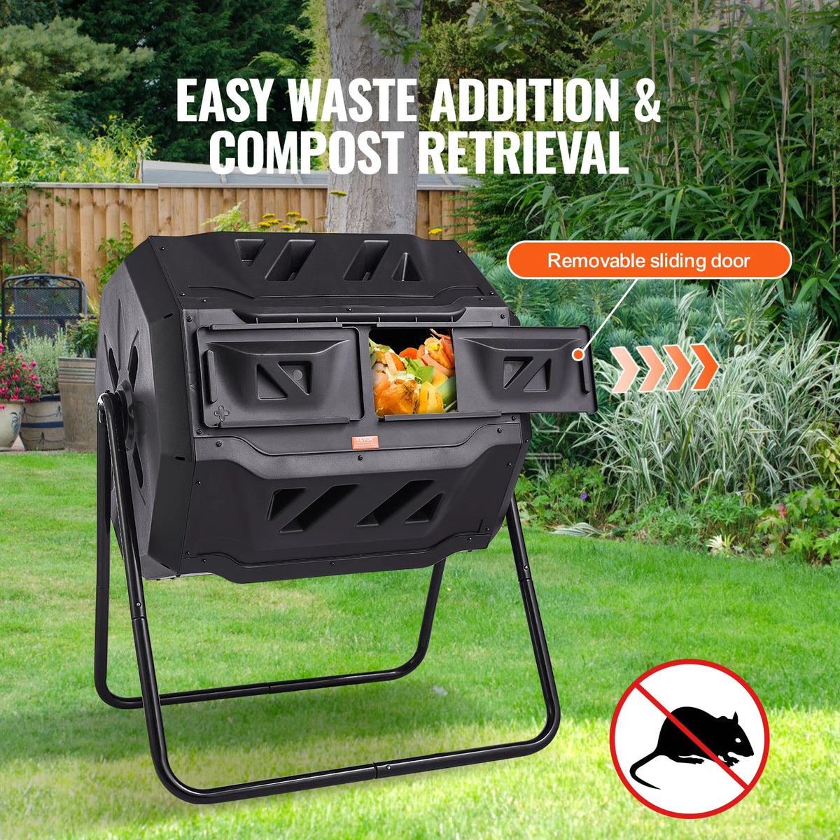 SucceBuy Dual Chamber Tumbling Composter Bin For Home Gardens
