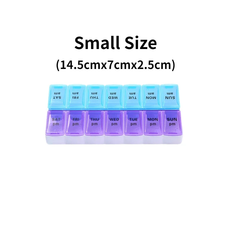 Weekly Travel Pill Organizer For Daily Medicine And Vitamin Storage