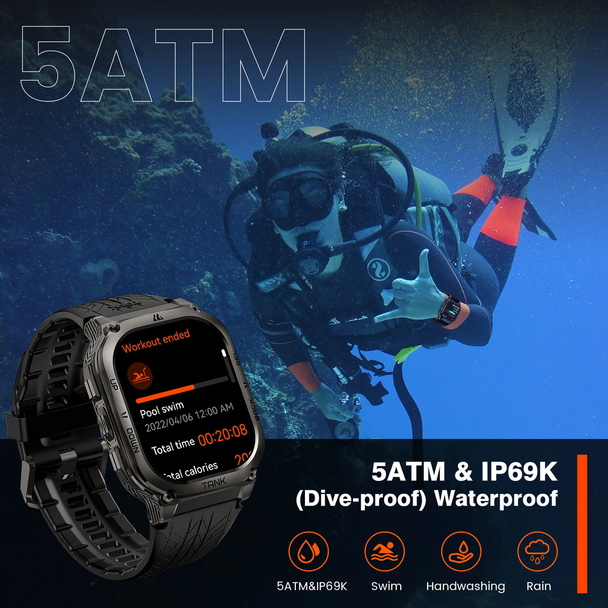 Kospet Tank M3 Smartwatch With Amoled Screen And Fitness Tracking