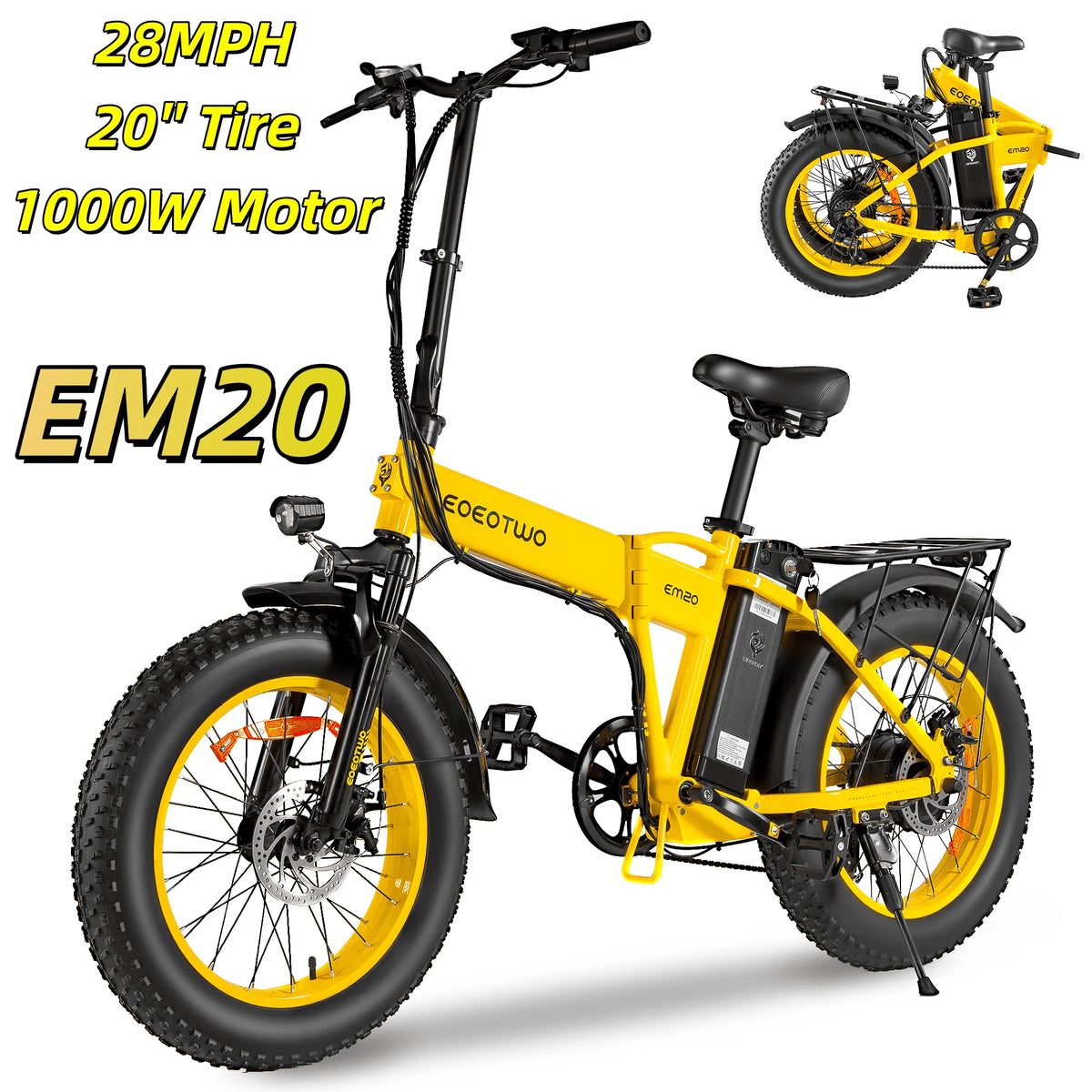 EOEOTWO Adult Fat Tire Electric Bike With 1000 Watt Motor