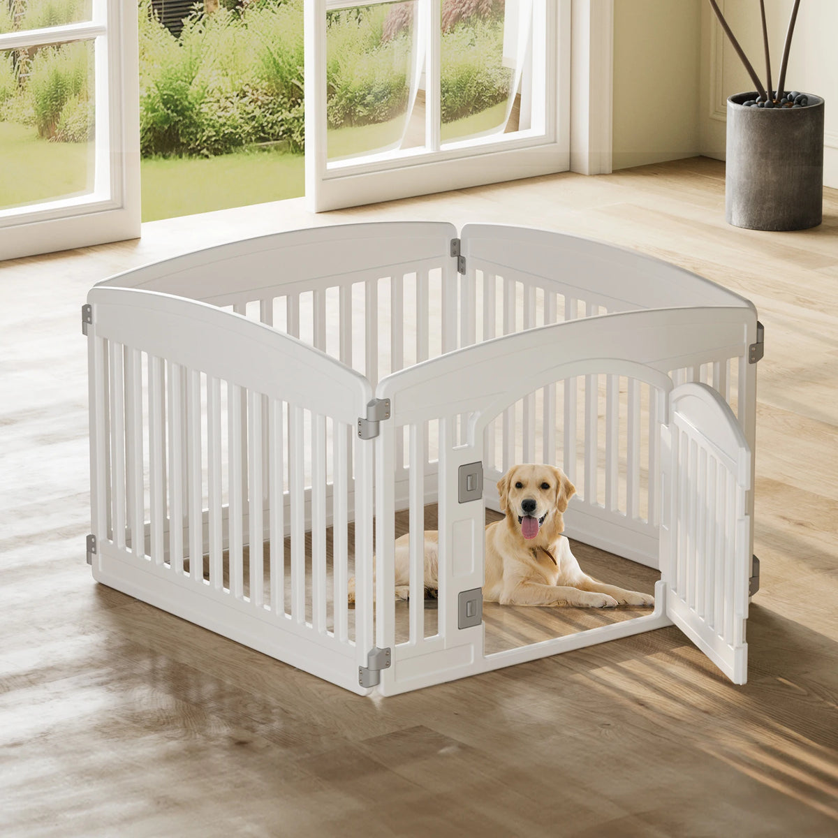 JHK Plastic Dog Playpen For Secure Indoor Outdoor Pet Containment