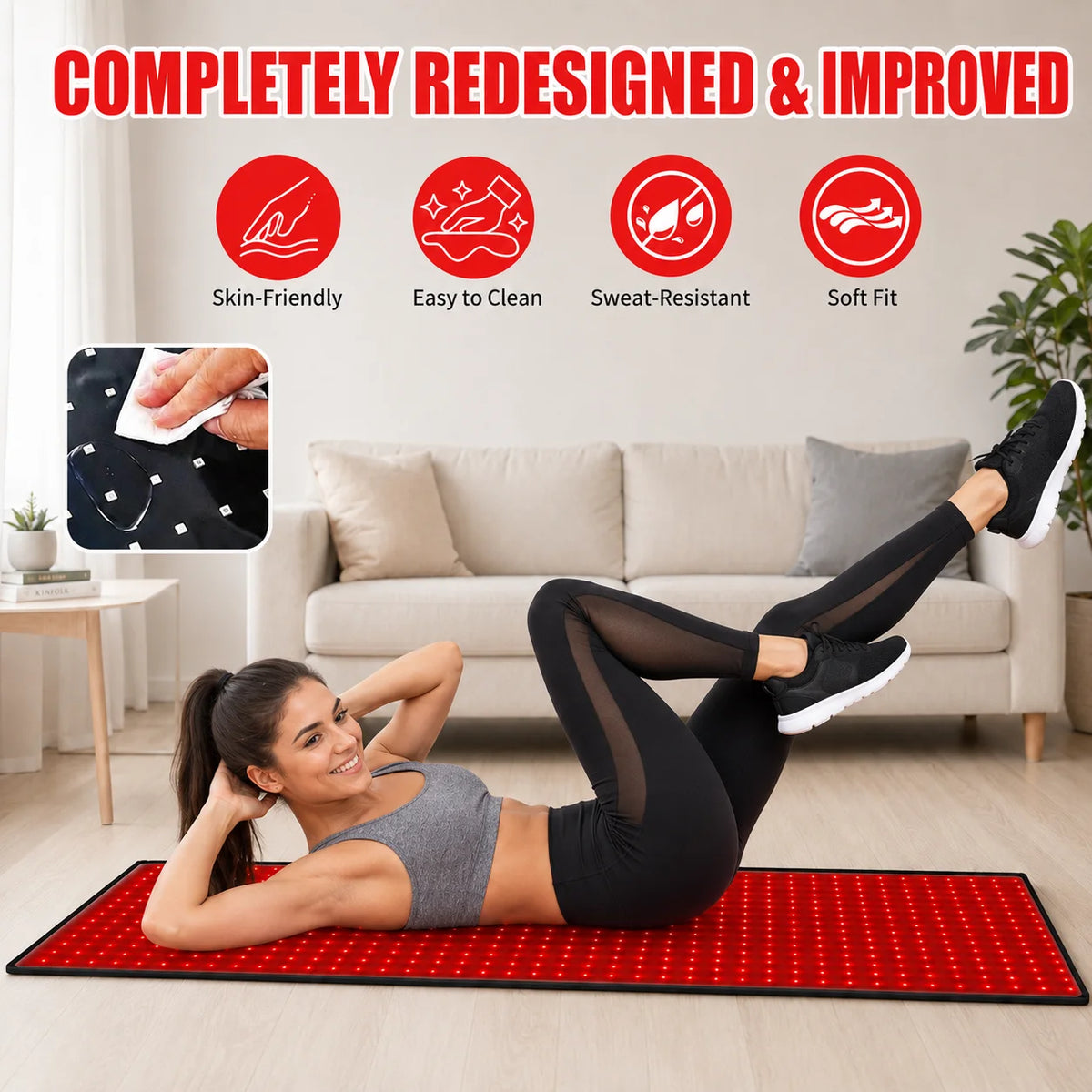 Red Light Therapy Mat 660nm 850nm 588 Led Adjustable Timer