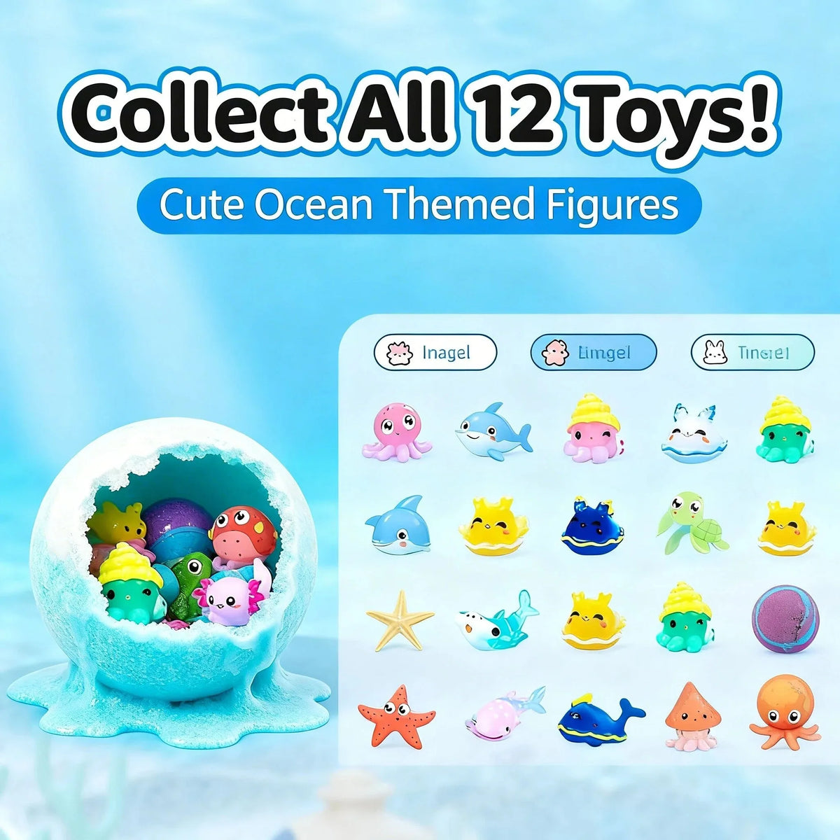 Premium Kids Bath Fizzy Balls With Surprise Toy Gift Set