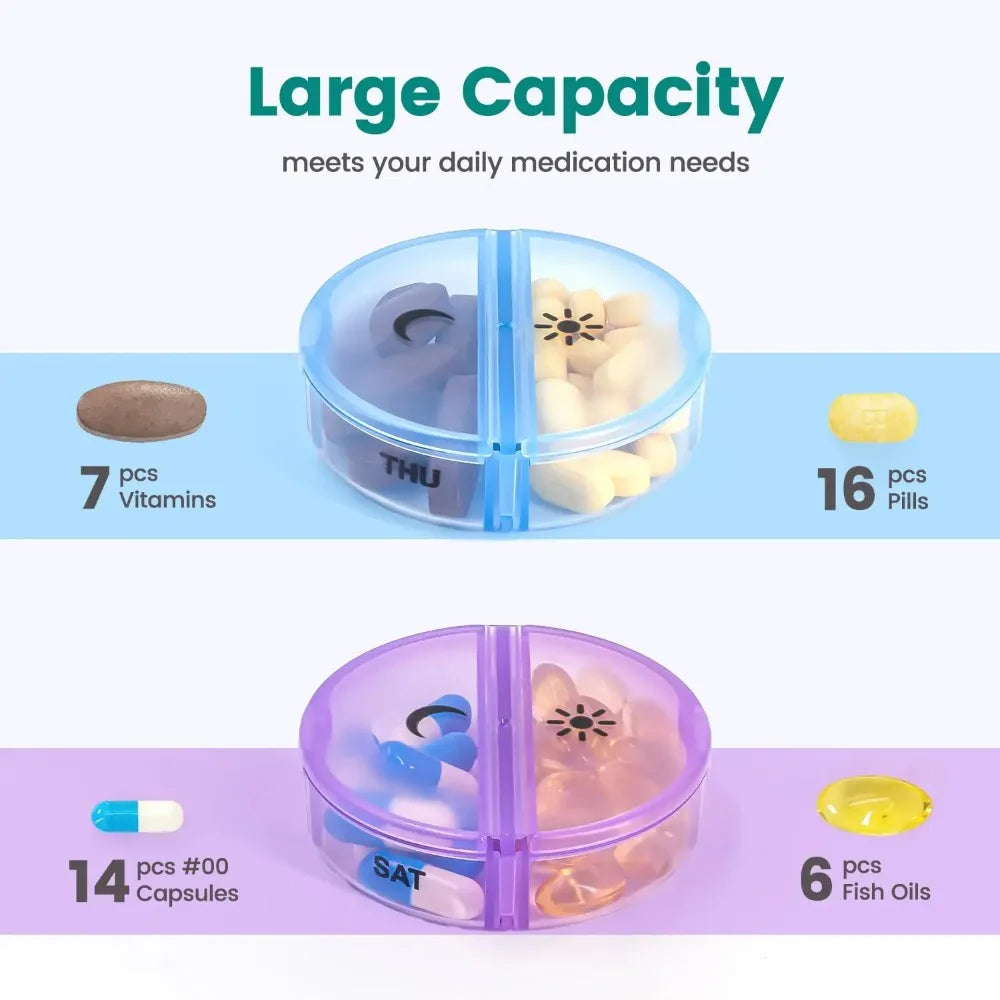 Weekly Medicine Storage Organizer Pill Box Holder Container