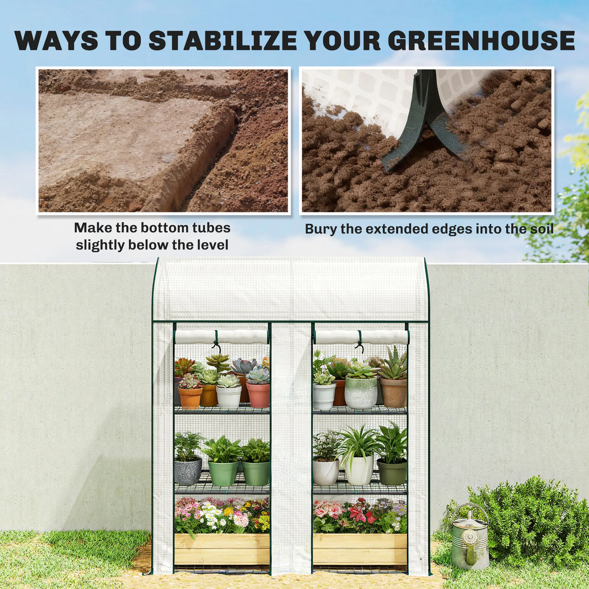 Outsunny 3 Tier Garden Greenhouse For Indoor And Outdoor Gardening