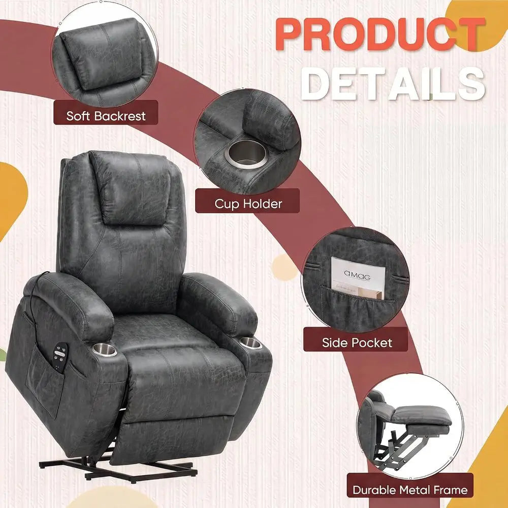 Adjustable Recliner Chair With Massage And Cup Holders