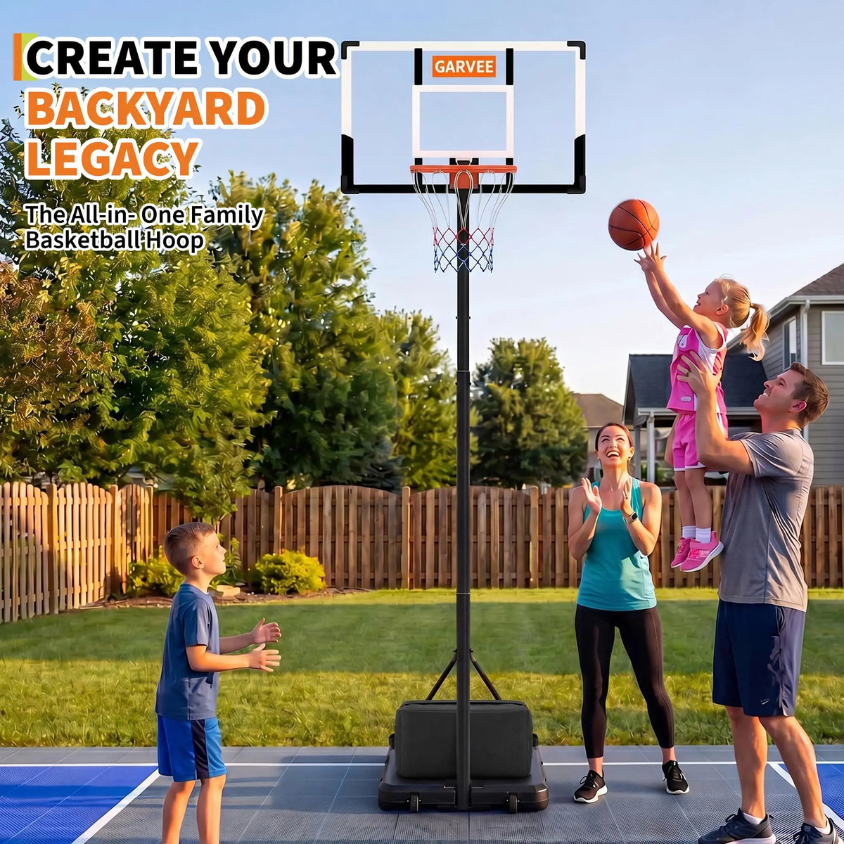 HiMISS Portable Adjustable Basketball Hoop With Backboard Net