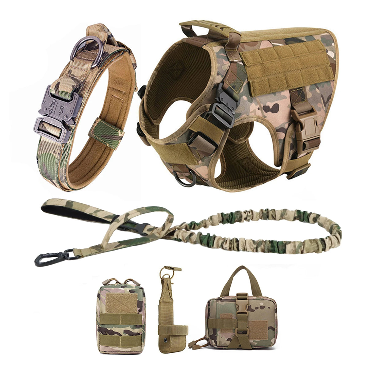 Petravel Tactical Dog Harness With Molle Pouches And Quick Release