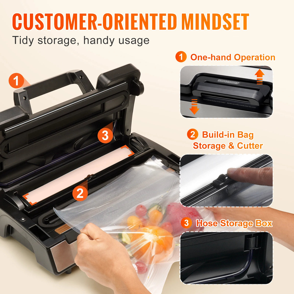 SucceBuy Automatic Food Vacuum Sealer Machine for Kitchen Storage