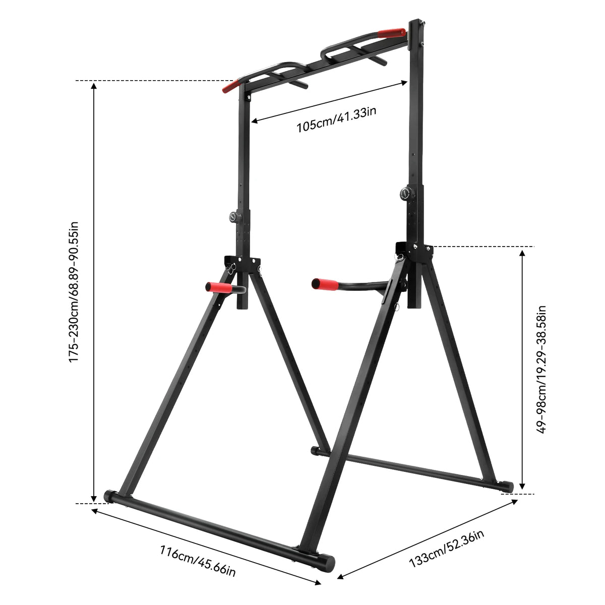 Adjustable Triangular Pull Up Bar With Dip Station For Home