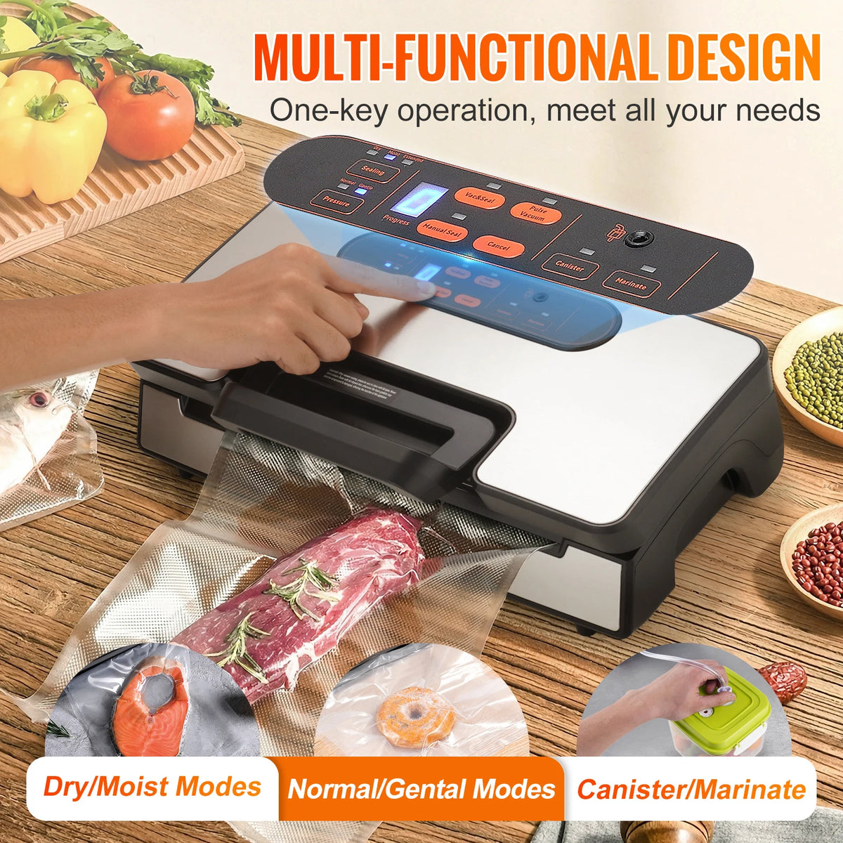 SucceBuy Automatic Food Vacuum Sealer Machine for Kitchen Storage
