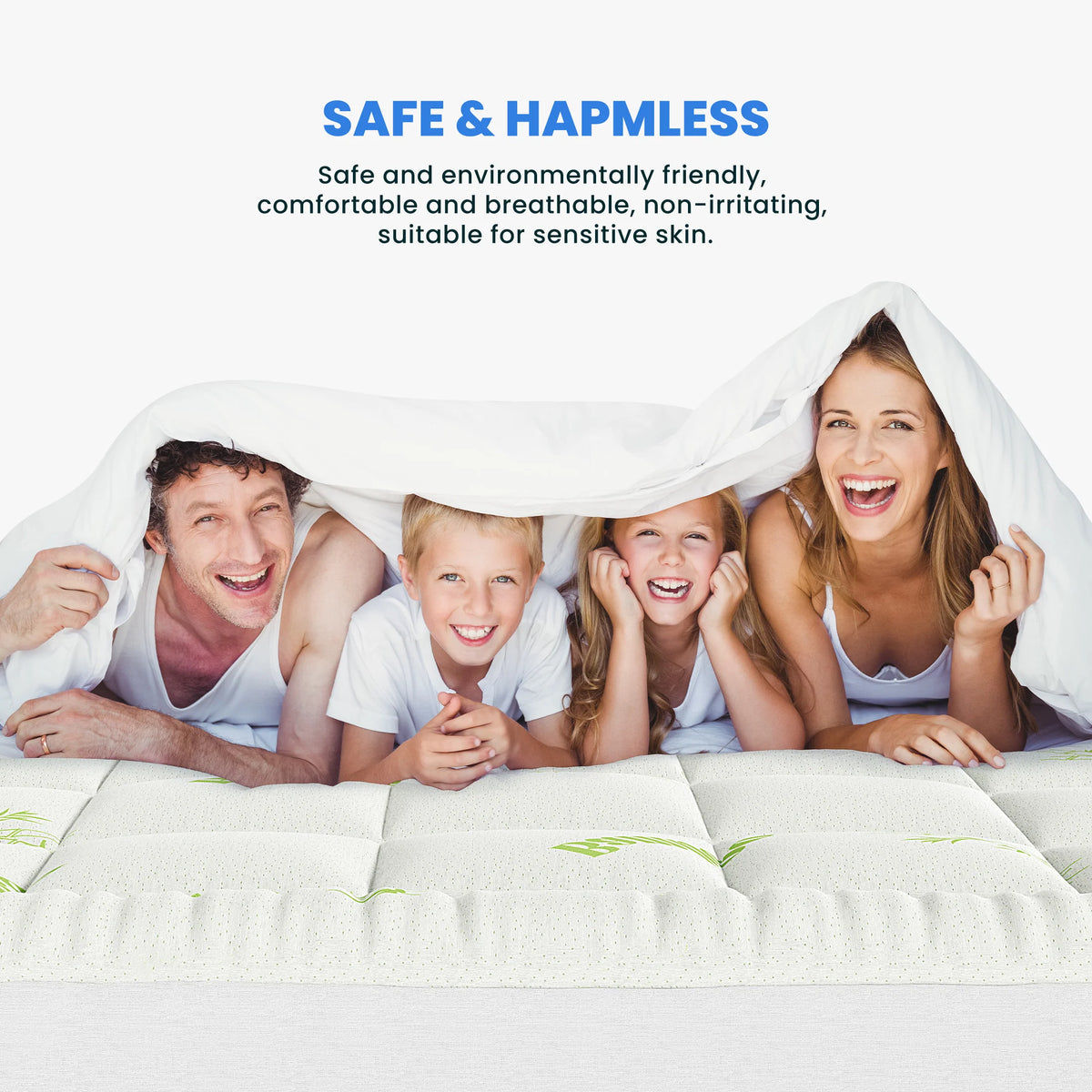 MCQ Premium Bamboo Viscose Mattress Topper With Cooling Pillow Top