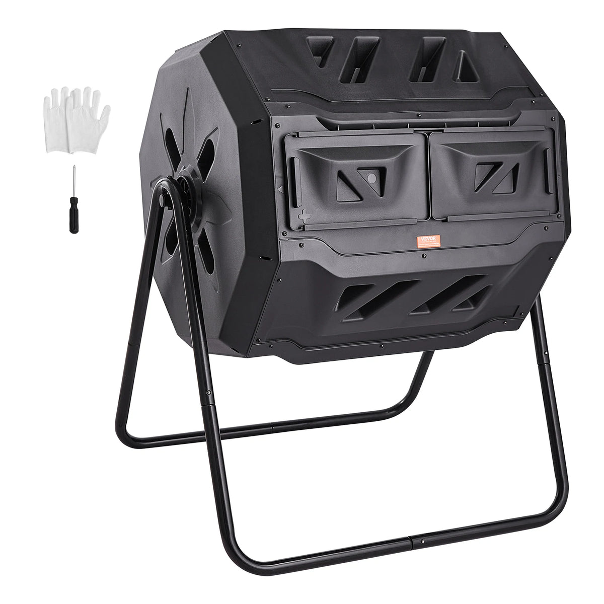 SucceBuy Dual Chamber Tumbling Composter Bin For Home Gardens