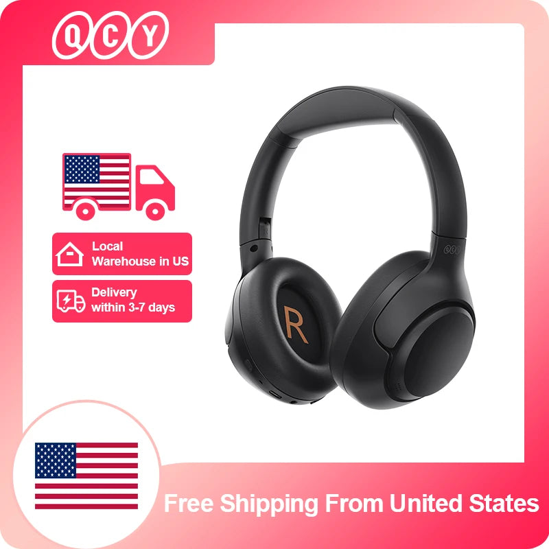 QCY H3 Bluetooth 5.4 Wireless Headphones Hybrid Active Noise Cancellation