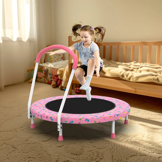 36 - inch Mini Trampoline for Kids Aged 1 - 6, Indoor & Outdoor Use, with Handle, Fun for Kids