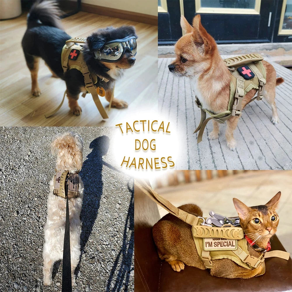 Adjustable PETRAVEL Tactical Dog Harness With Leash Set