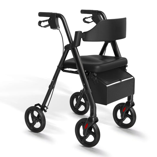 Maidesite Foldable Rollator Walker For Seniors With Seat
