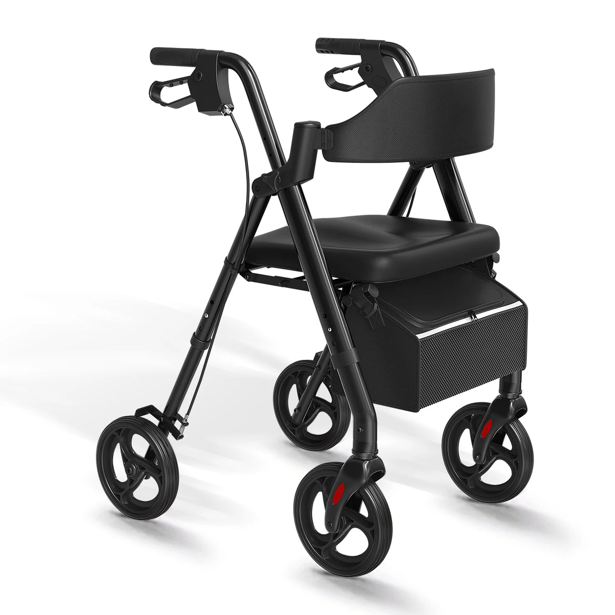Foldable Aluminum Rollator Walker With Comfort Seat For Seniors