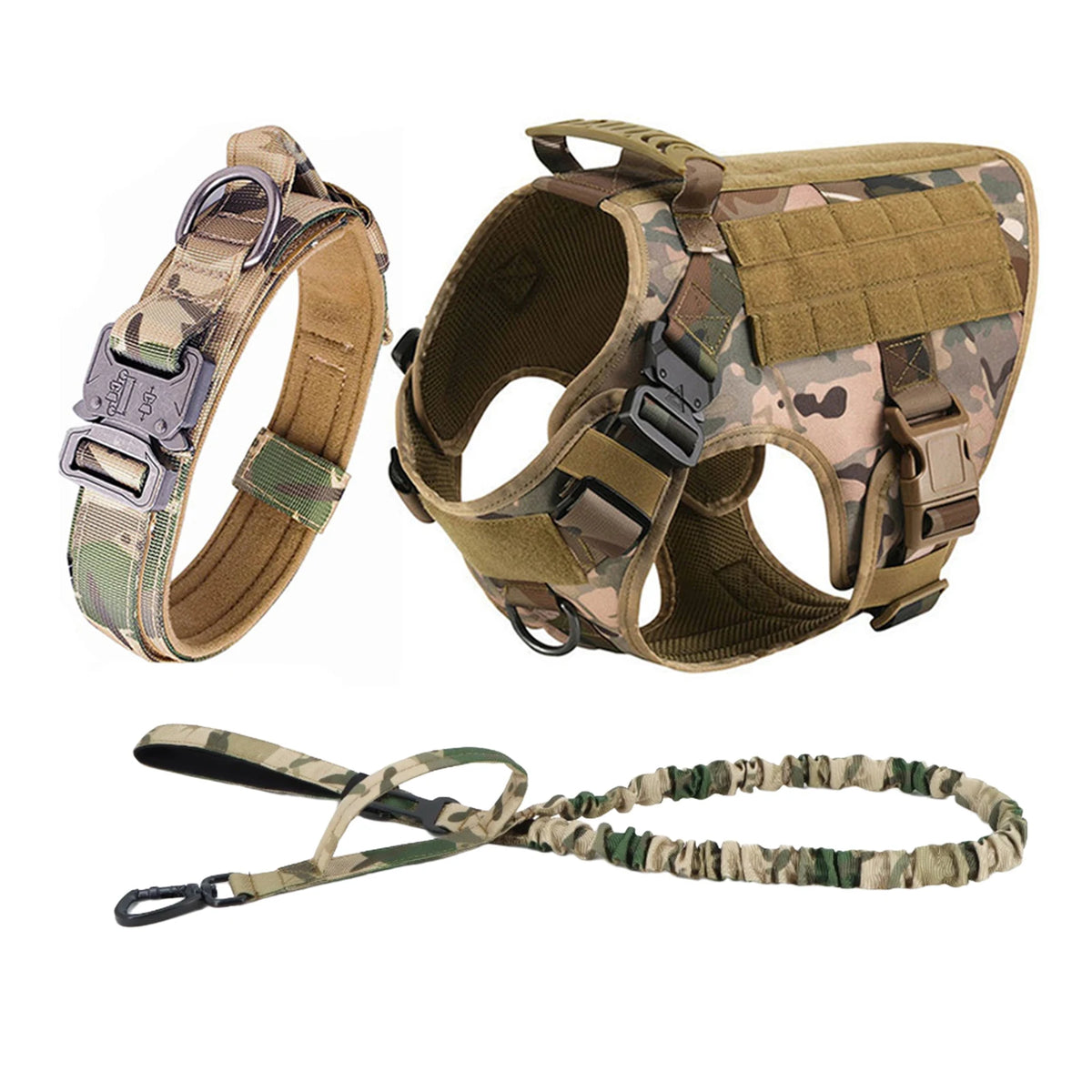 Petravel Tactical Dog Harness With Molle Pouches And Quick Release