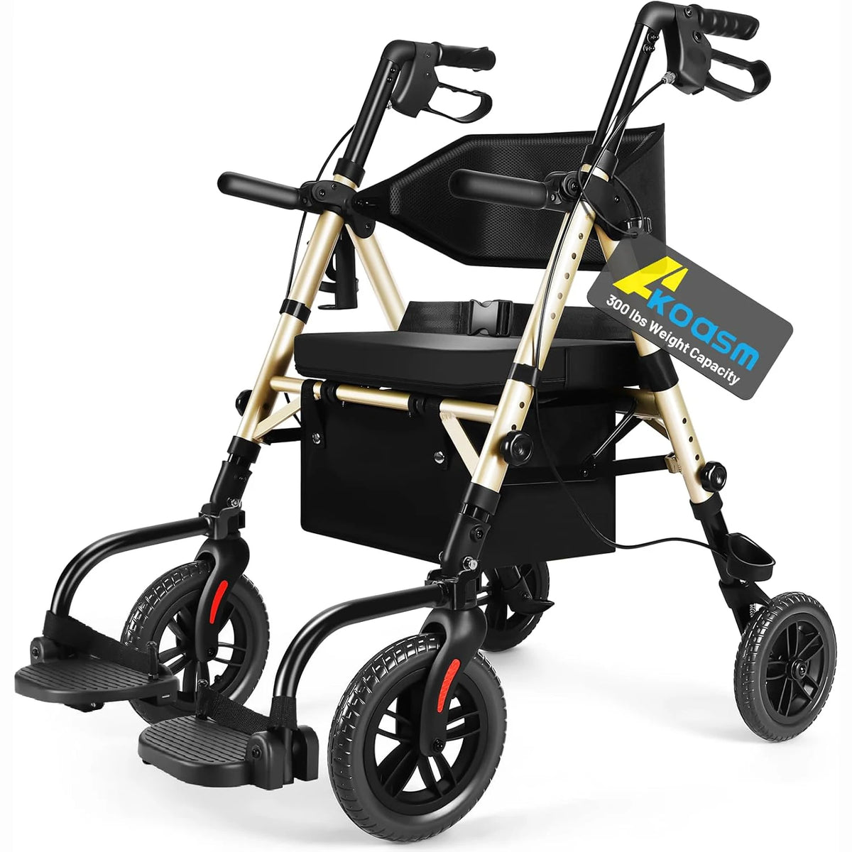 Adjustable 2 In 1 Rollator Walker And Wheelchair Transport Chair