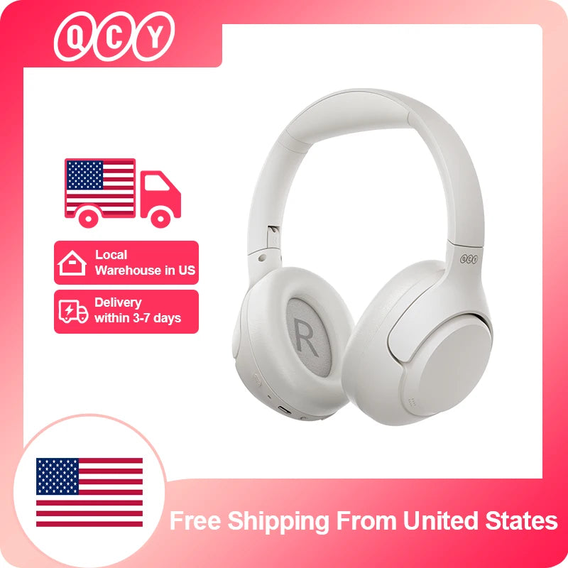 QCY H3 ANC Wireless Headphones With Hybrid Noise Cancellation