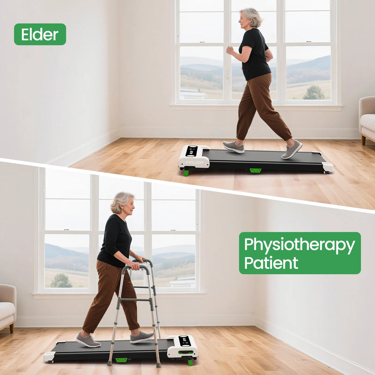 Akluer Walking Pad Treadmill With Adjustable Incline And Remote Control