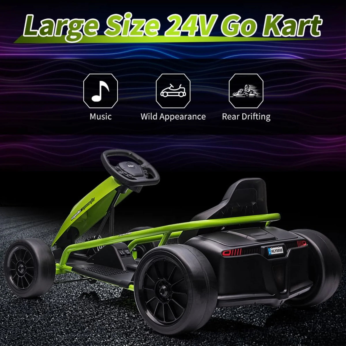 HiMiss 24V Electric Ride On Go Kart Kids Racing Toy