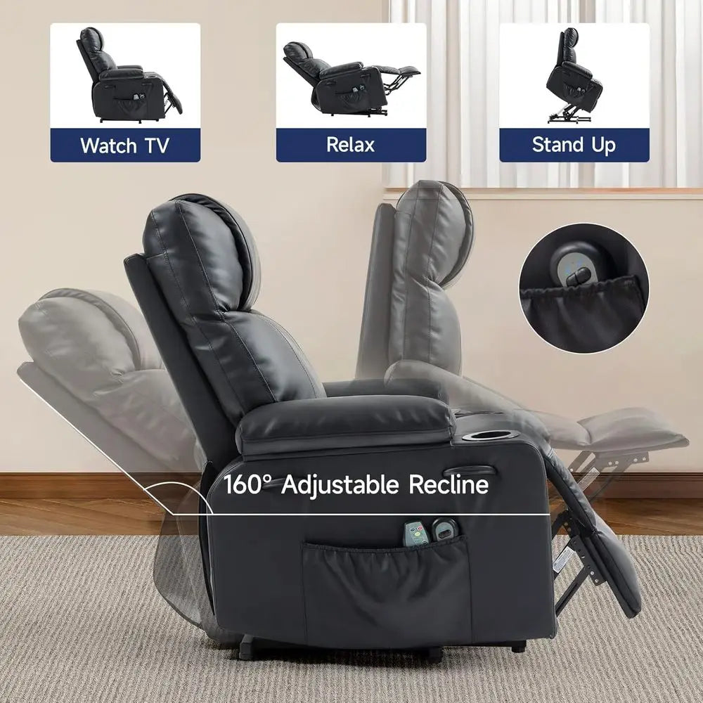 Adjustable Electric Recliner Chair With Heat Massage Remote