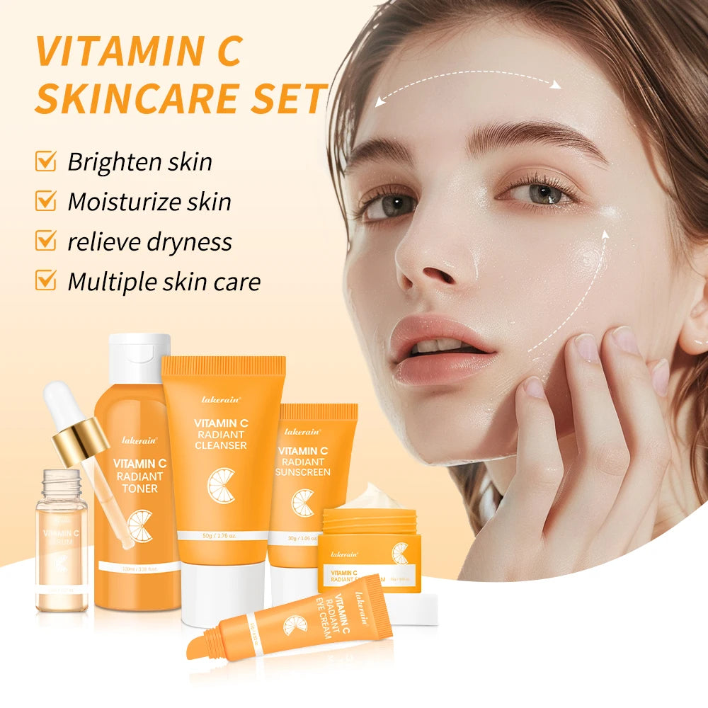 Lakerain Vitamin C Brightening Skin Care Set With Serum Kit