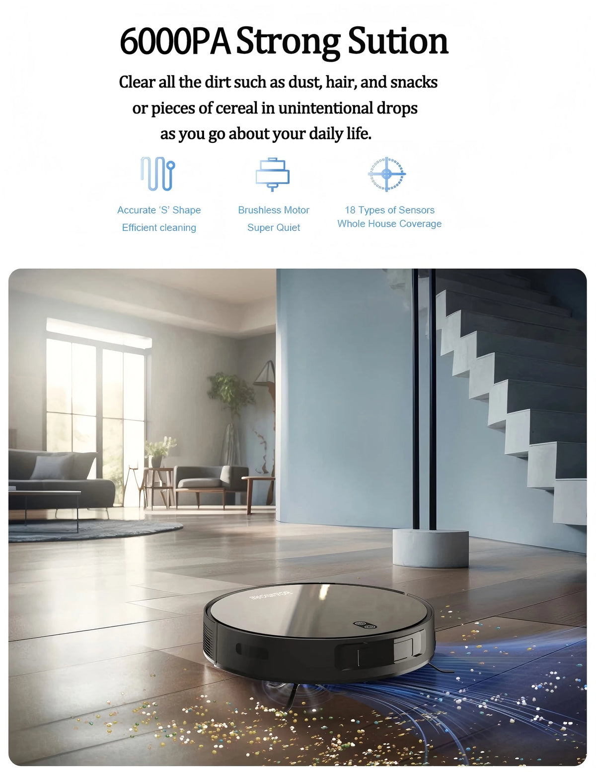 BOAIMORE Smart Mapping Robot Vacuum Cleaner With Mop