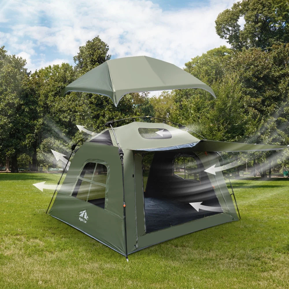 Night Cat Waterproof Pop Up Camping Tent With Rainfly