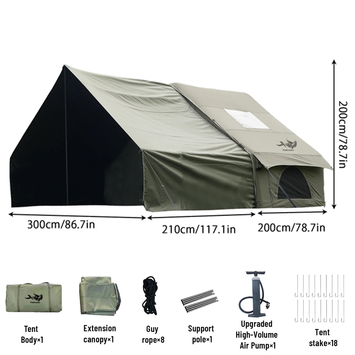 Luxury Inflatable Camping Tent Skylight Air Pump Quick Setup Nylon