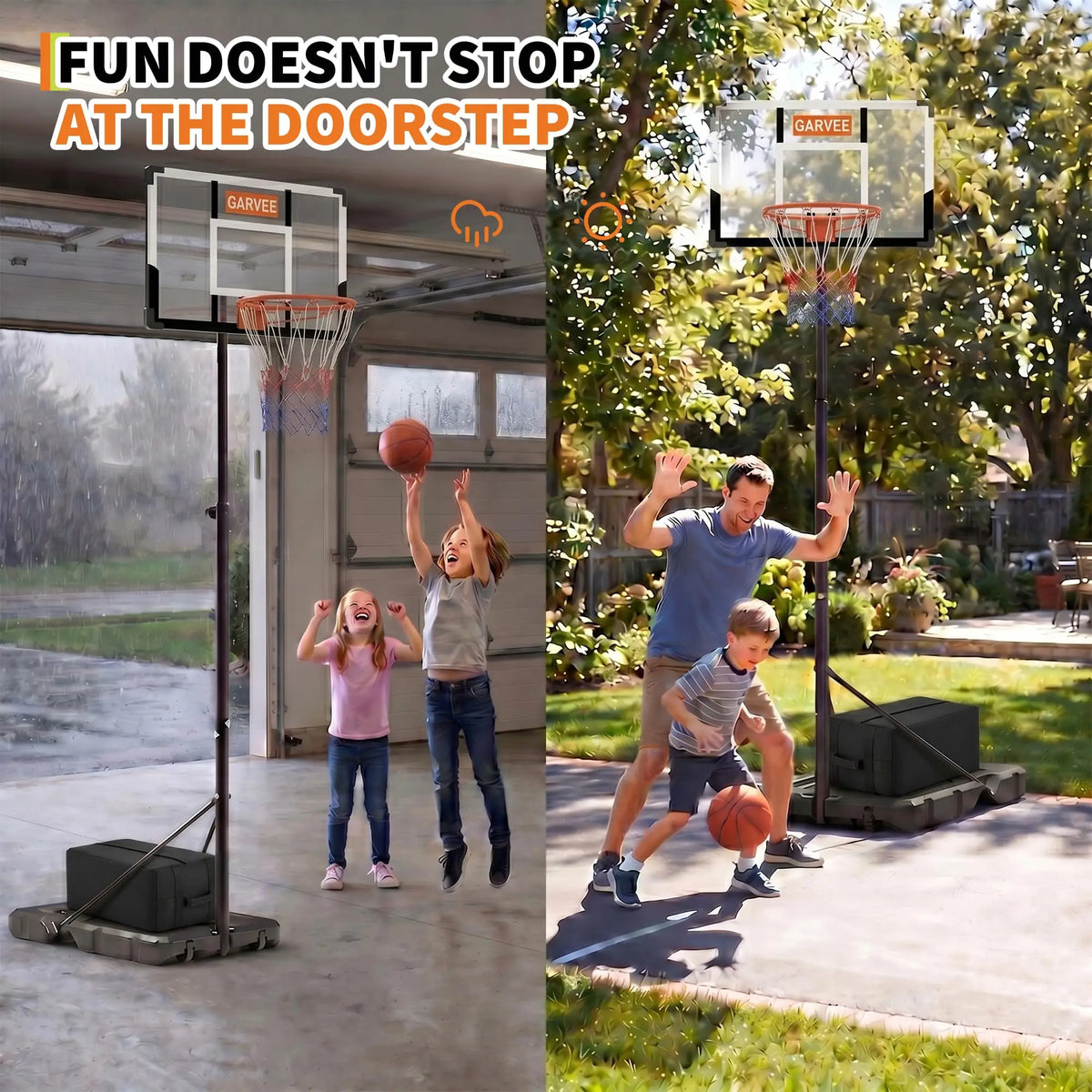HiMISS Portable Adjustable Basketball Hoop With Backboard Net