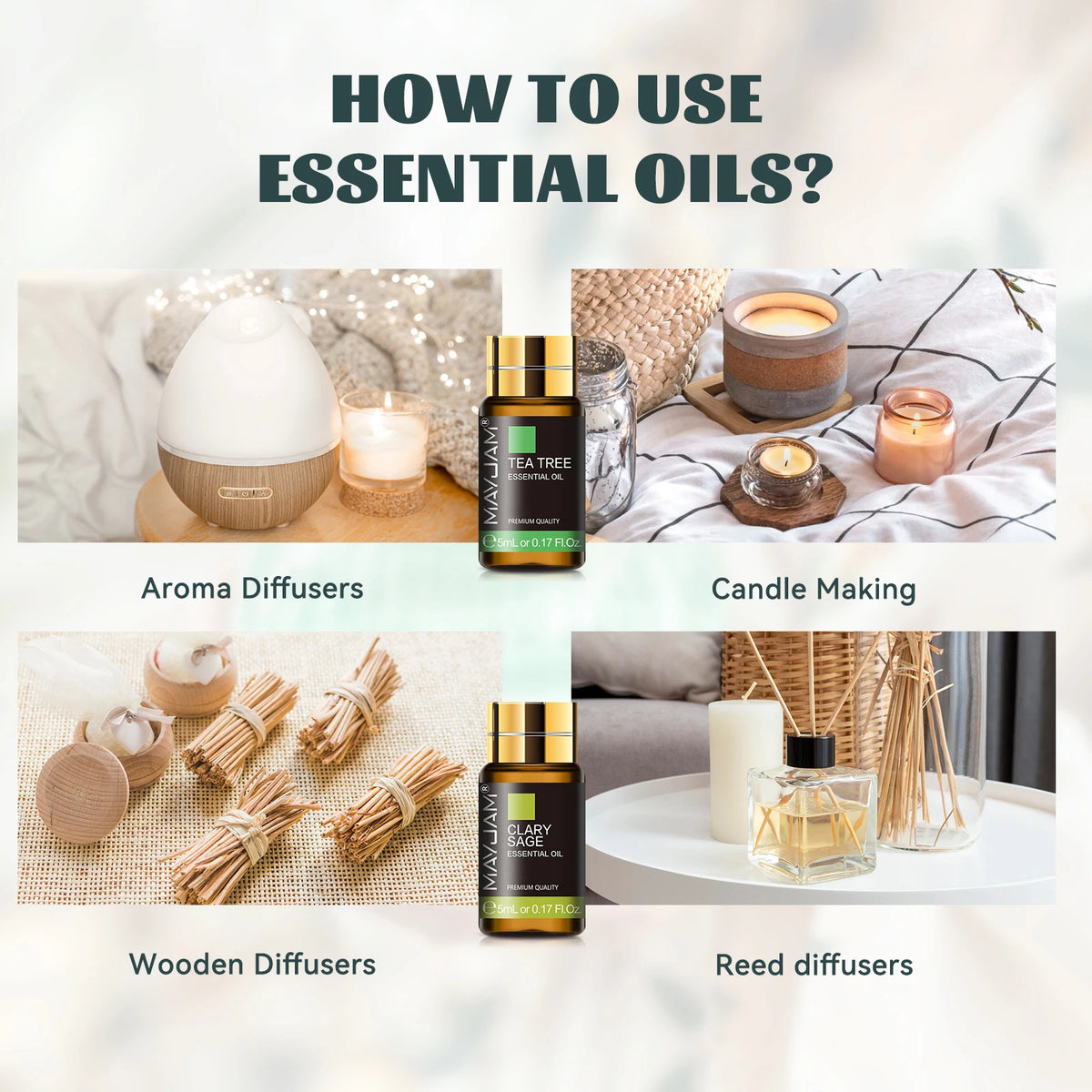MAYJAM Assorted Essential Oils Aromatherapy Kit Gift Box Set
