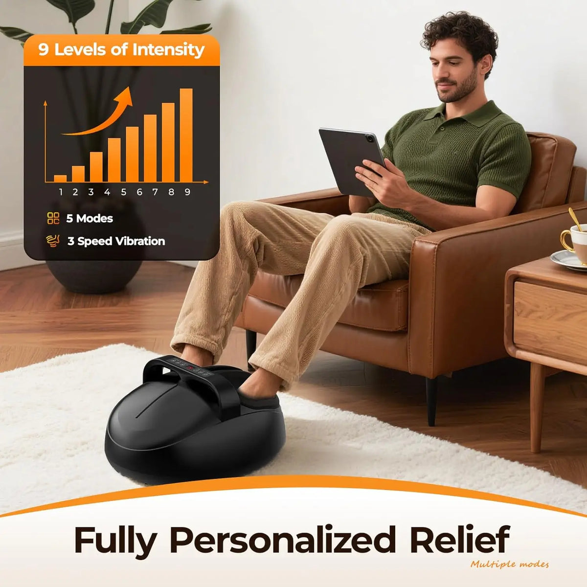 HTM Shiatsu Foot Massager With Air Compression Remote Control