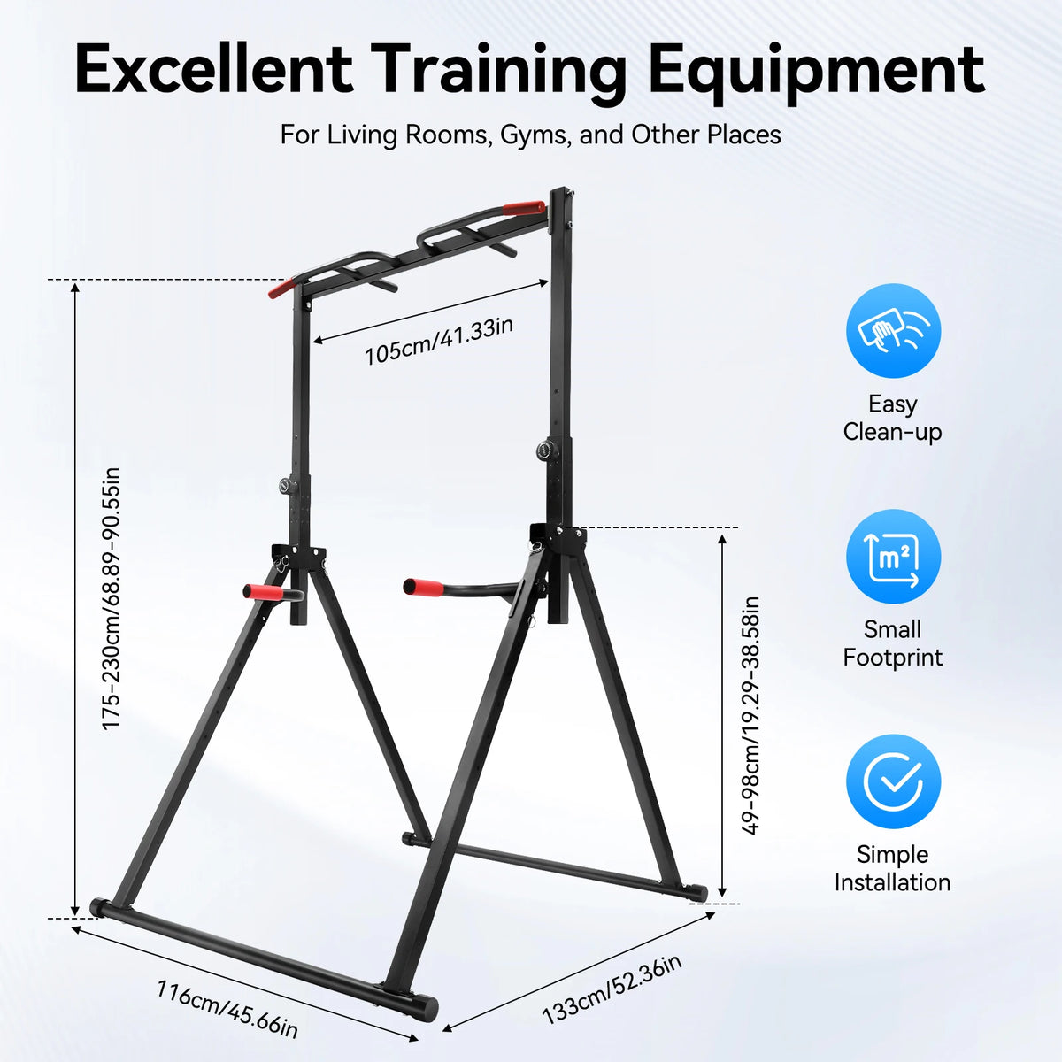 Adjustable Triangular Pull Up Bar With Dip Station For Home