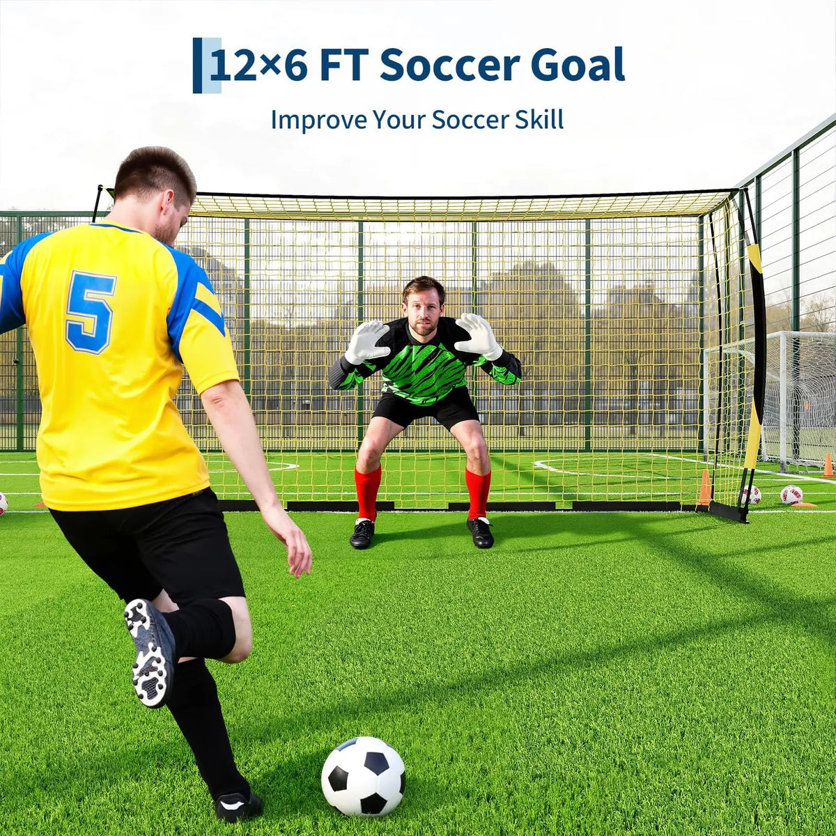 HiMISS Heavy Duty Foldable Soccer Goal For Backyard Training