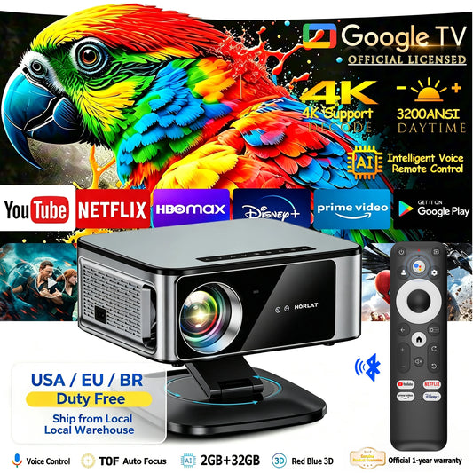 HORLAT 4K Android Smart WiFi Portable Home Theater Projector