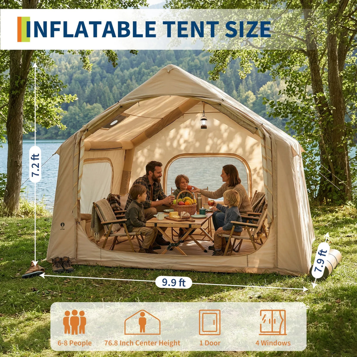 HiMISS Inflatable Camping Tent Outdoor Family Weather Resistant Shelter