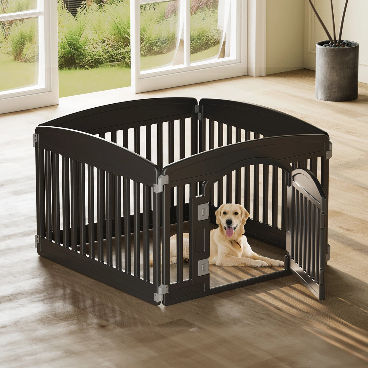 JHK Plastic Dog Playpen For Secure Indoor Outdoor Pet Containment
