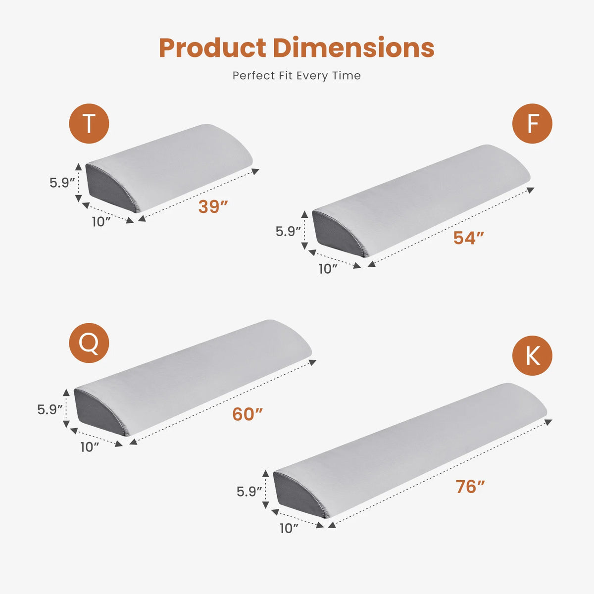 JHK Memory Foam Wedge Pillow Ergonomic Cooling Ventilated Bed Support