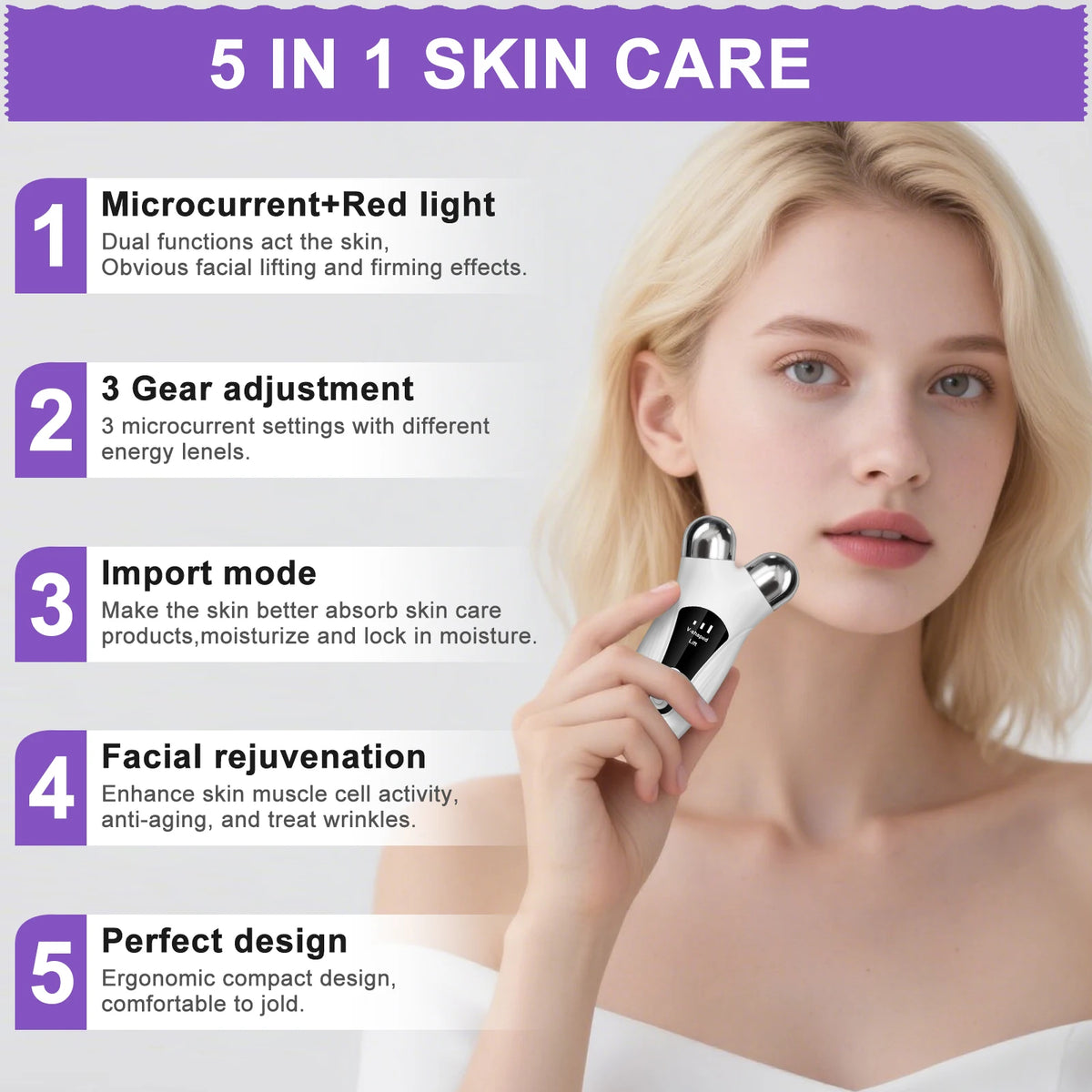 CMH Facial EMS Microcurrent Lifting Massager Skin Tightening Device
