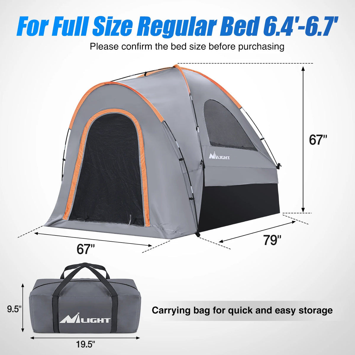 Double Layer Waterproof Truck Bed Tent For Outdoor Camping