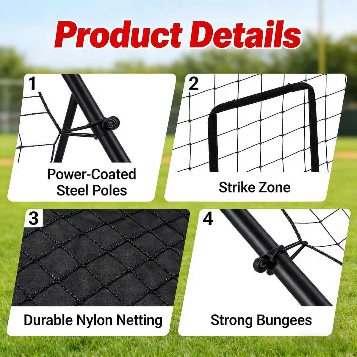 HiMiss Softball Back Net Rebounder For Pitching And Fielding Practice