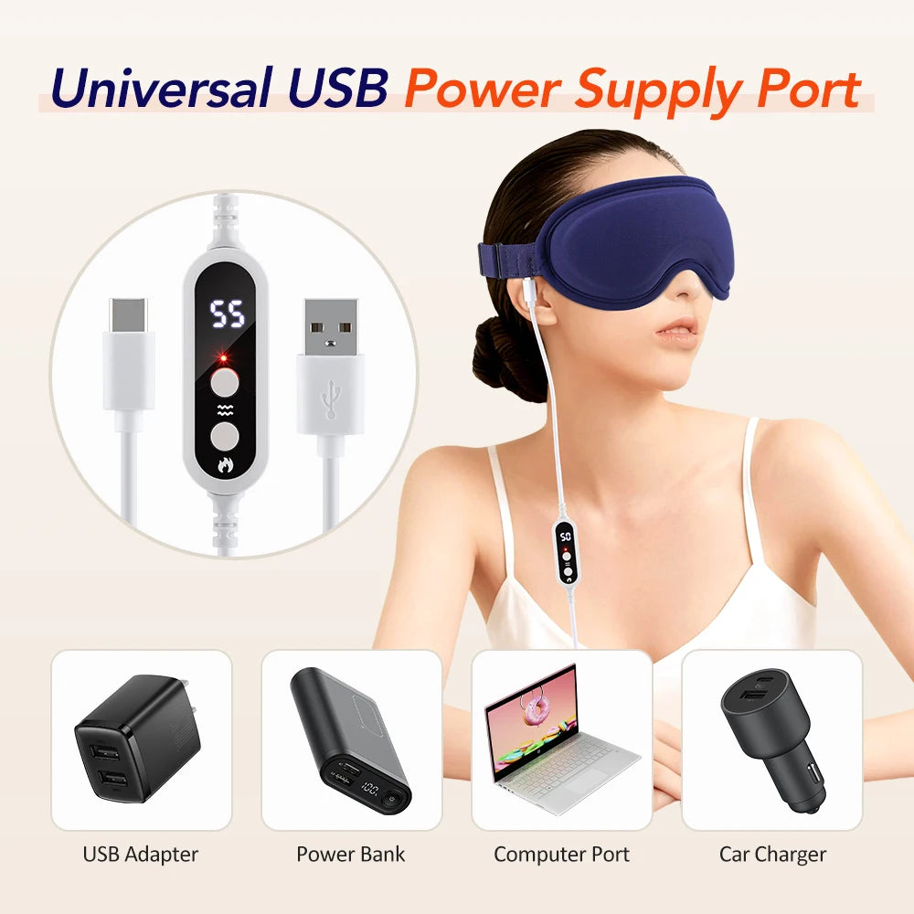 Pastsky Heated Eye Massager Mask Five Heat Levels And Vibration